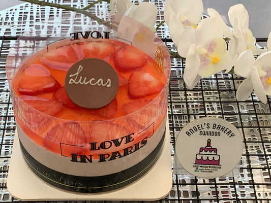4" Fresh Strawberry Cheese Cake topped with Jelly