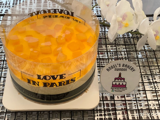 4" Fresh Mango Cheese Cake topped with Jelly