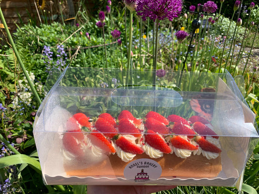 Swiss Roll with strawberries