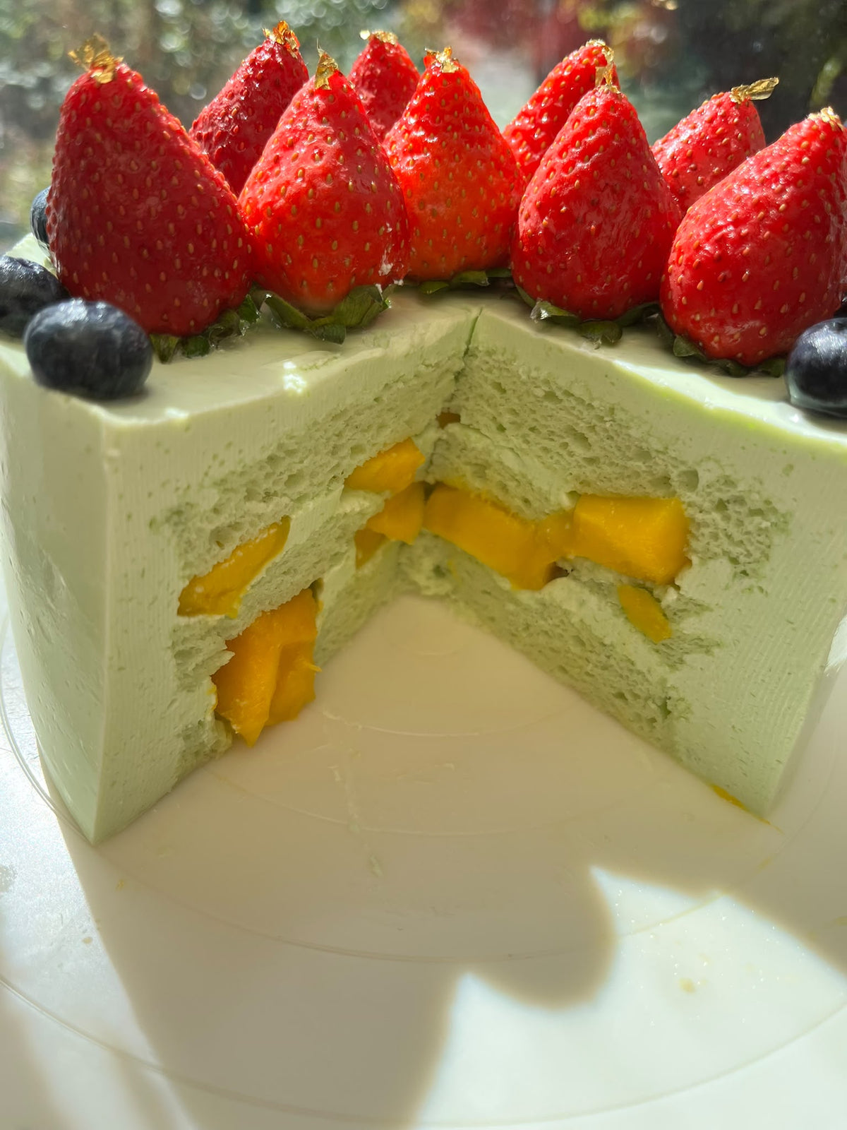 6" Pandan and coconut cheese cake